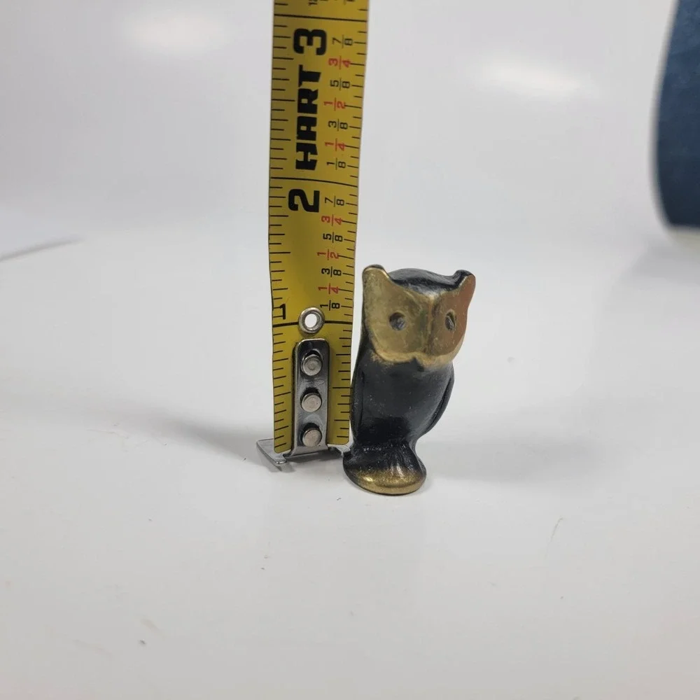 Vintage Walter Bosse Brass Owl Miniature Figure MCM 1.75